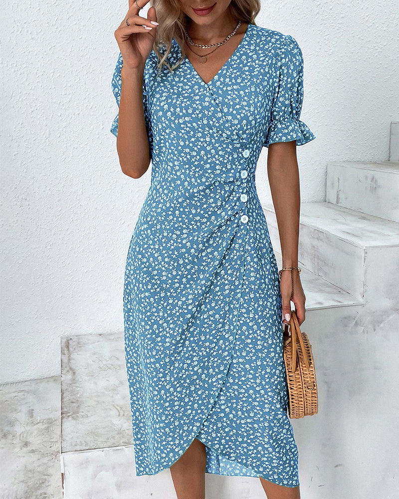 Women's Elegant Flowing Maxi Dress with Flattering V-Neck