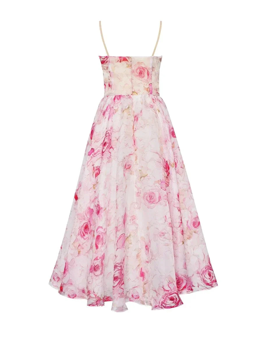 Women's Elegant Printed Maxi Dress with Flattering Fit