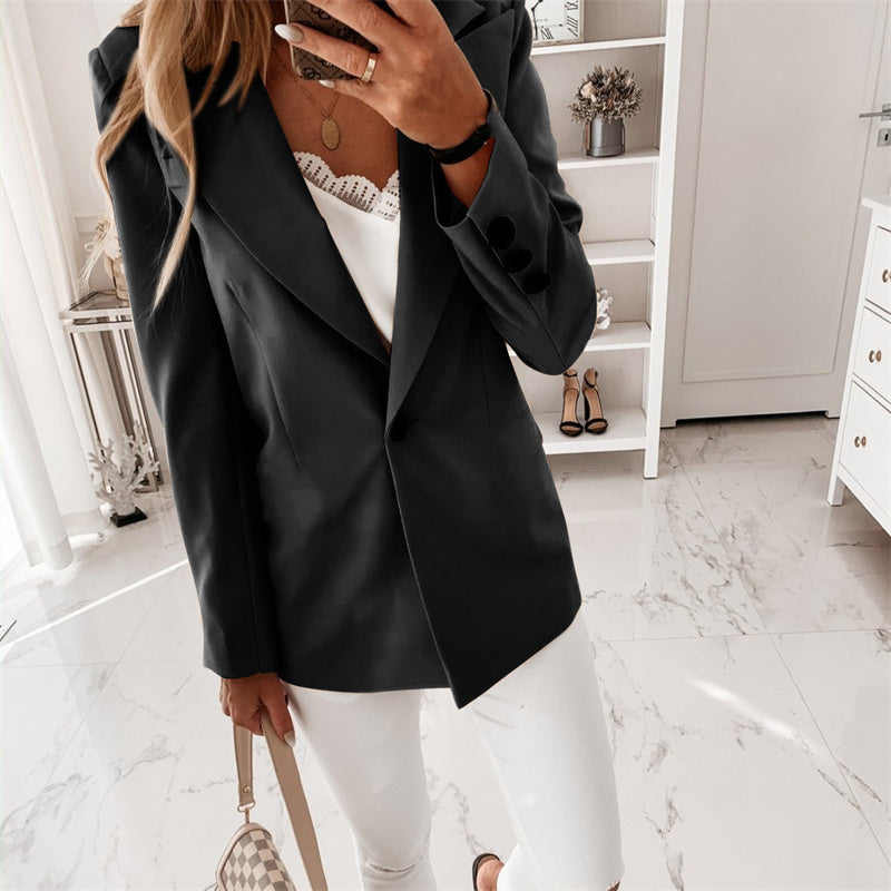Women's Elegant Smart Casual Blazer with Single Button Lapel | Ideal for Autumn/Winter