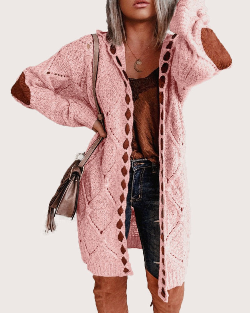 Women's Vintage-Inspired Long Open Front Cashmere Knit Cardigan | Ideal for Winter
