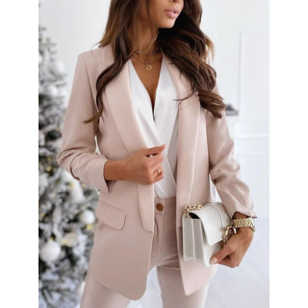 Women's Trendy Fitted Blazer with Buttons and Pockets | Perfect for Casual Days