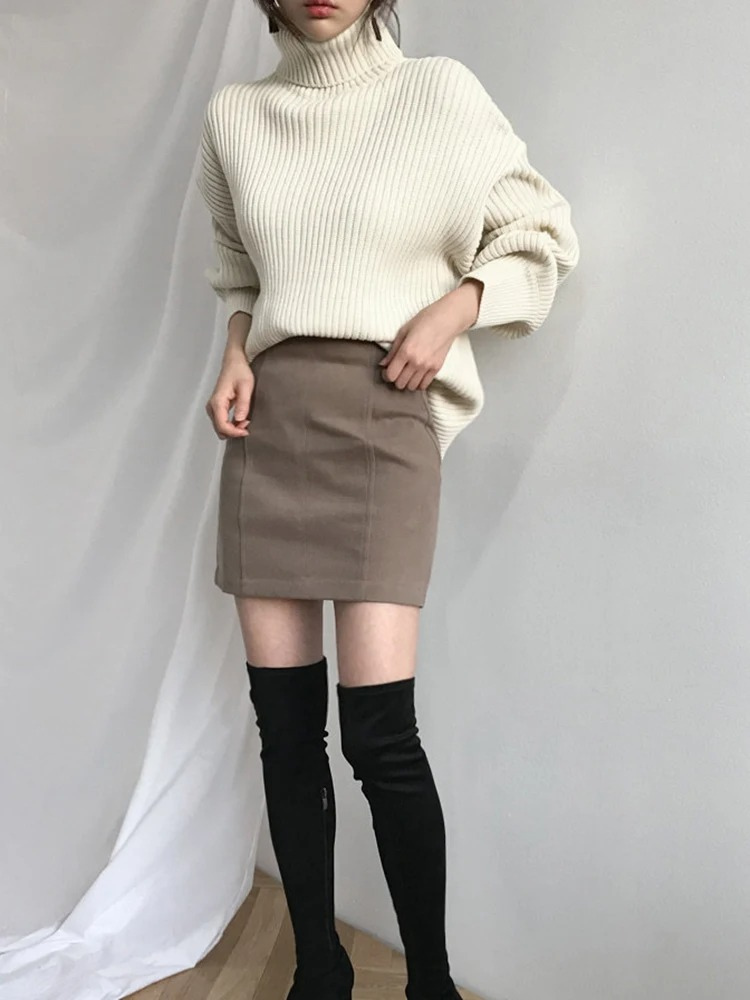 Oversize Thick Lined Turtleneck Jumper for Women | Ideal for Winter