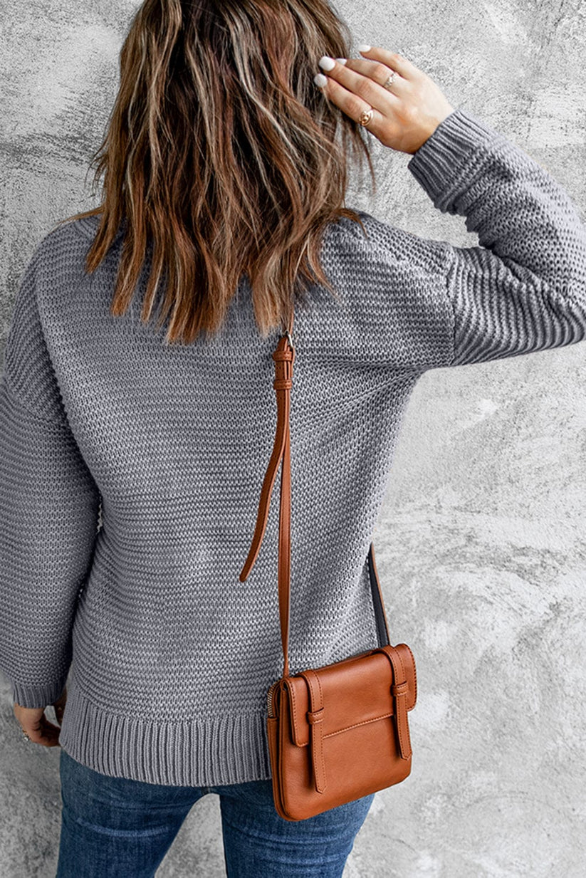 Women's Loose Cashmere Turtleneck Jumper with Stylish Slits | Ideal for Winter