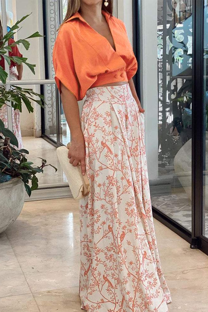 Women's Elegant Soft Fabric Two-Piece Set with Puff Sleeves