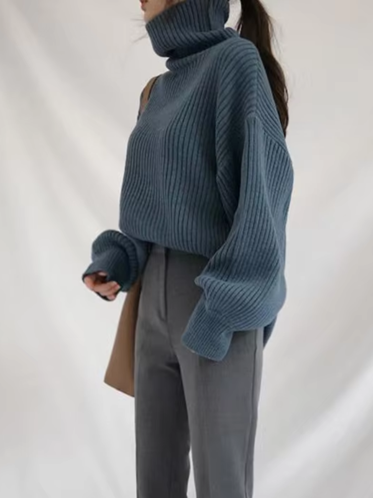 Oversize Thick Lined Turtleneck Jumper for Women | Ideal for Winter