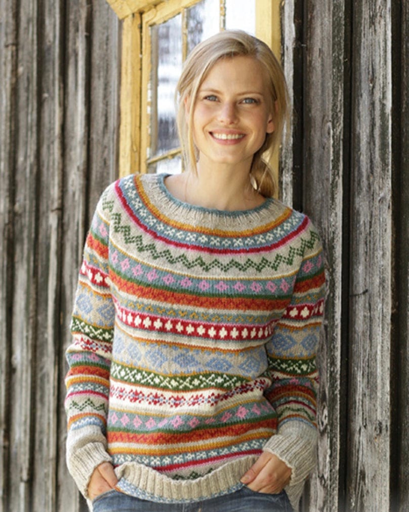 Gretchen - Multicolour Vintage Sweater - For Women | Comfortable Style