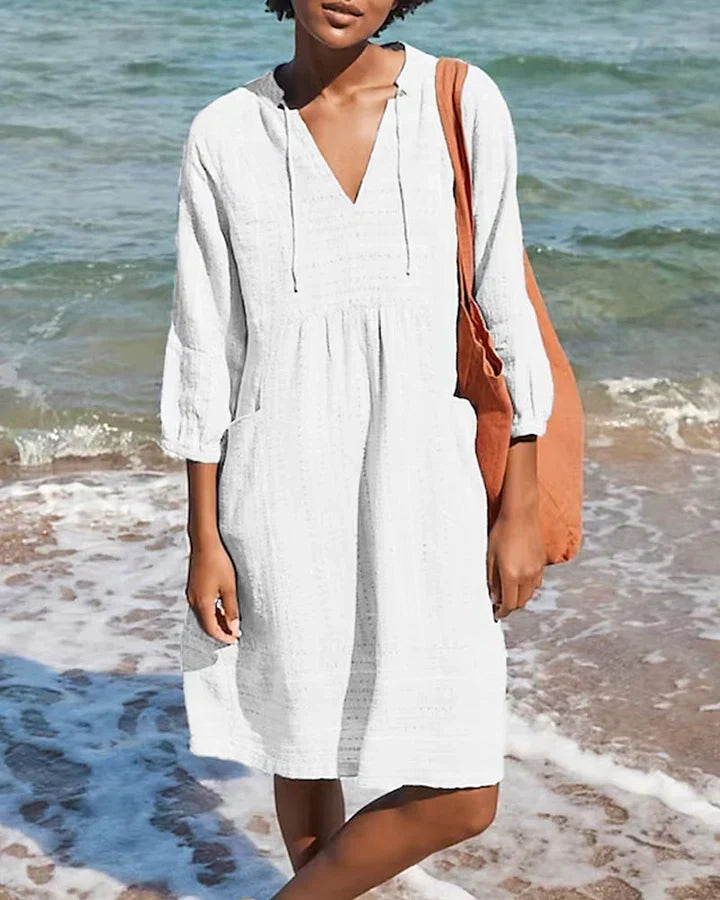 Women's Casual Bohemian Dress with Vintage Accents