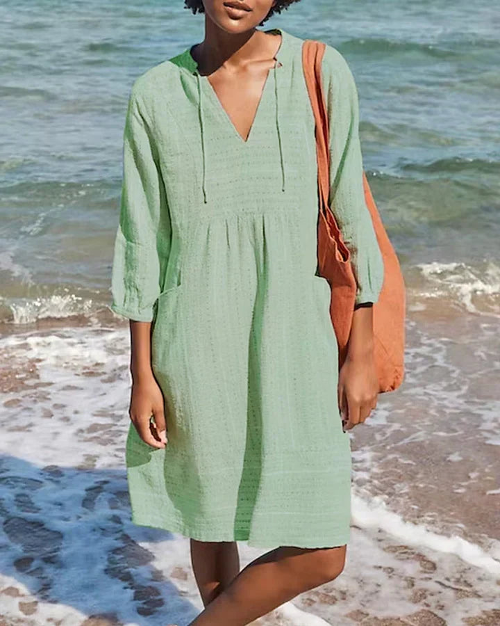 Women's Casual Bohemian Dress with Vintage Accents