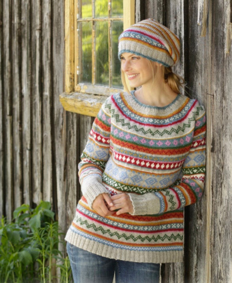 Gretchen - Multicolour Vintage Sweater - For Women | Comfortable Style