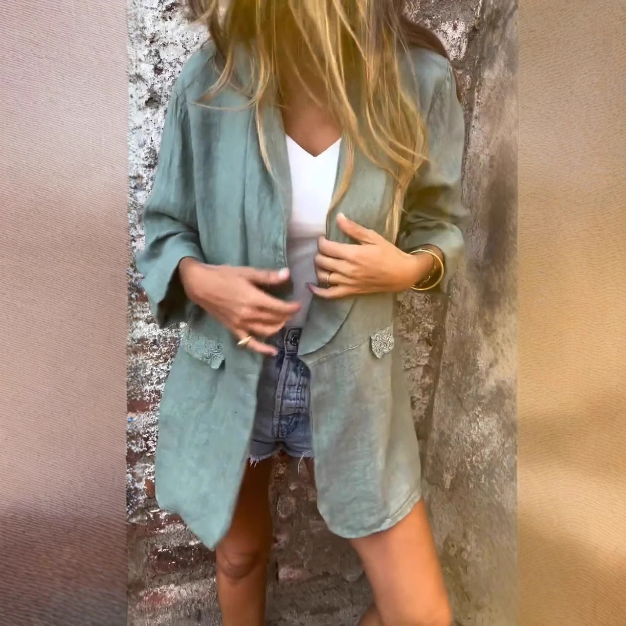 Women's Elegant Smart Casual Blazer with Open Front Lapel and Pocket | Ideal for Autumn/Winter