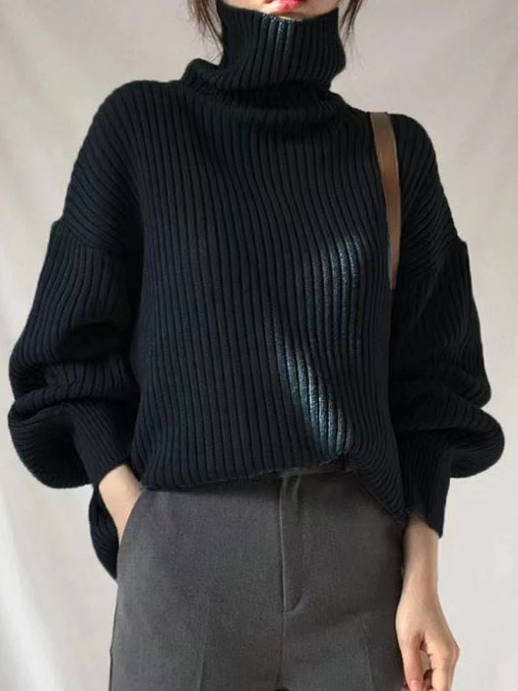 Oversize Thick Lined Turtleneck Jumper for Women | Ideal for Winter