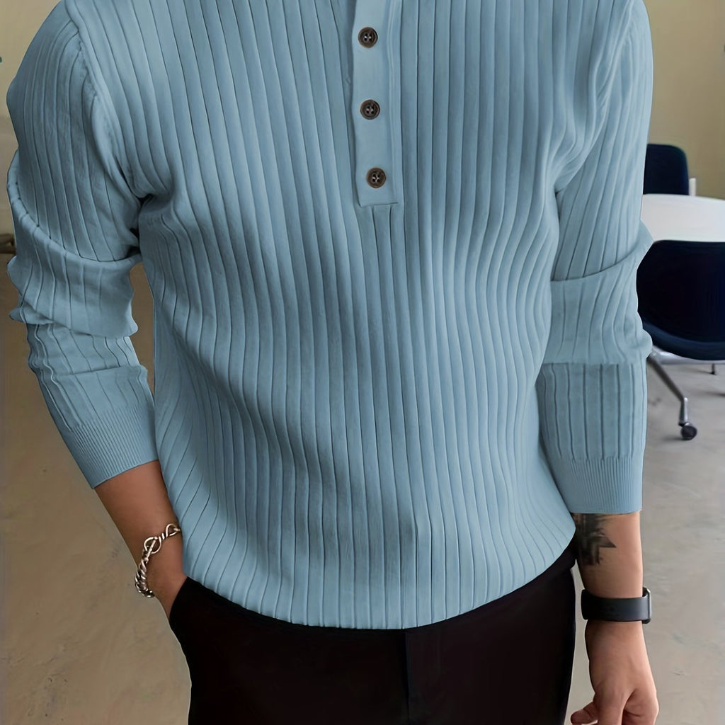 Men's Comfortable Buttoned Knit Jumper | Ideal for Winter