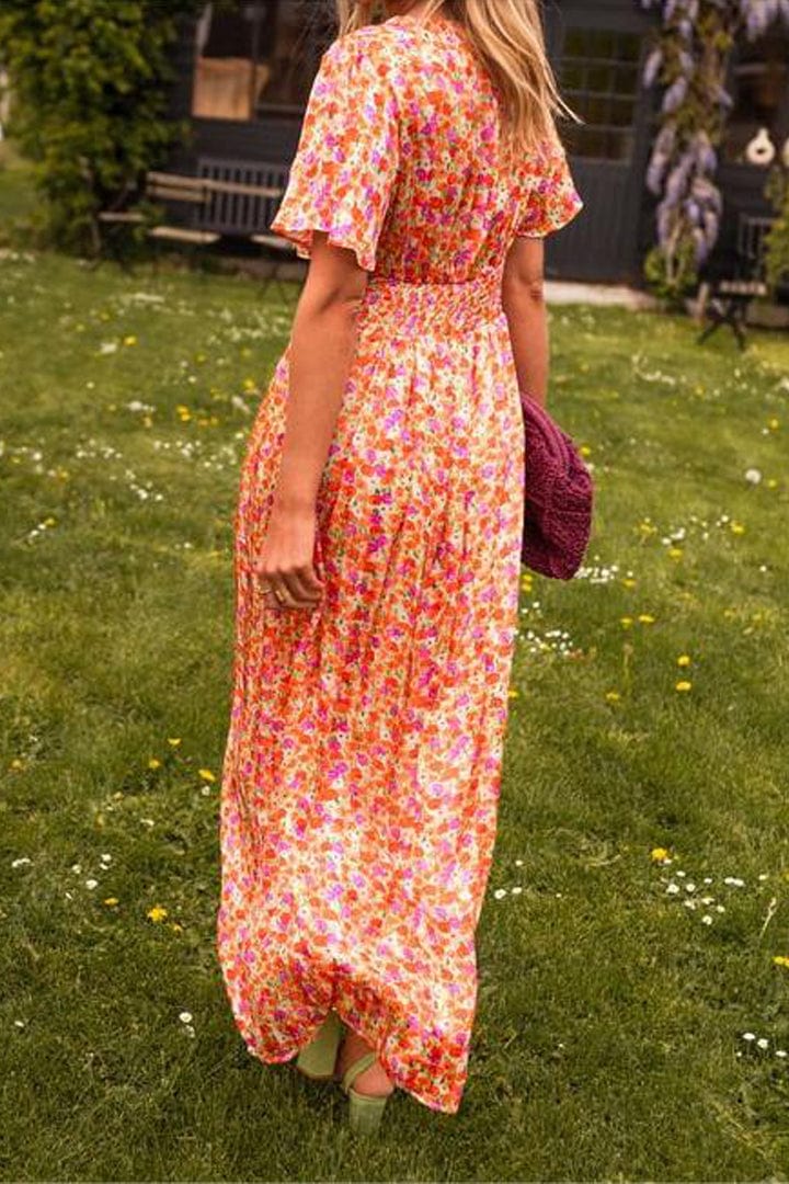 Women's Elegant Lightweight Maxi Dress with Floral Design