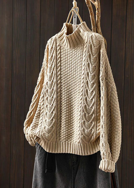 Women's Loose Fit High Neck Cable Knit Jumper | Ideal for Winter