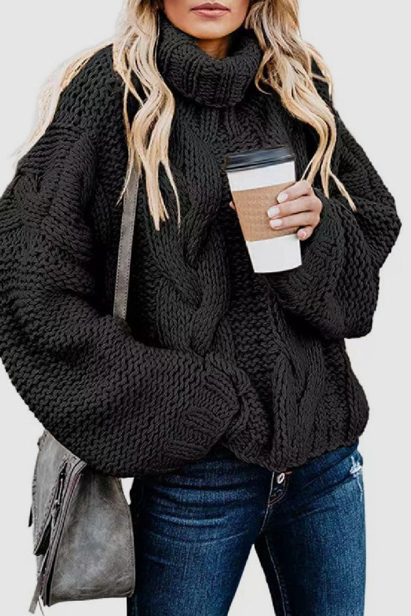 Women's Elegant Knitted Cashmere Turtleneck Jumper in Solid Colour | Ideal for Winter