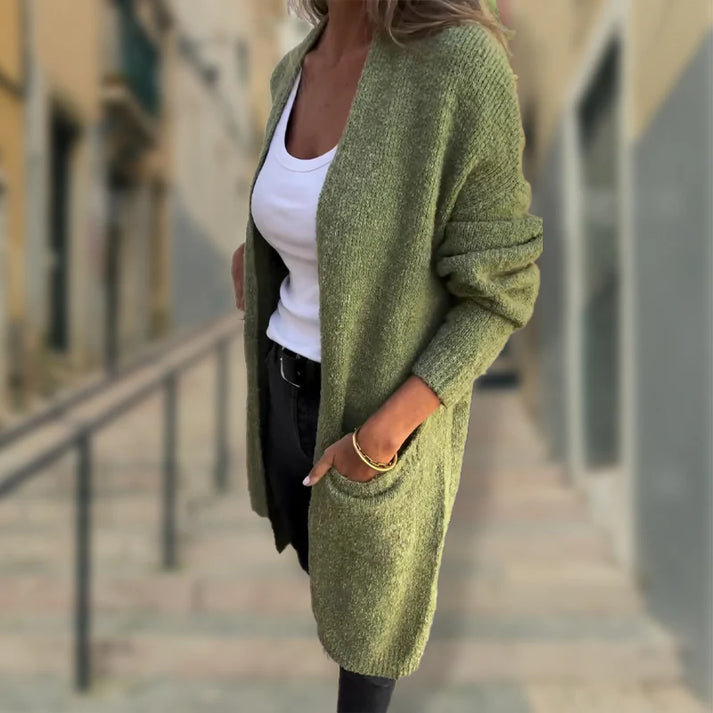 Women's Casual Open Front Knitwear Cardigan with Pocket | Ideal for Winter