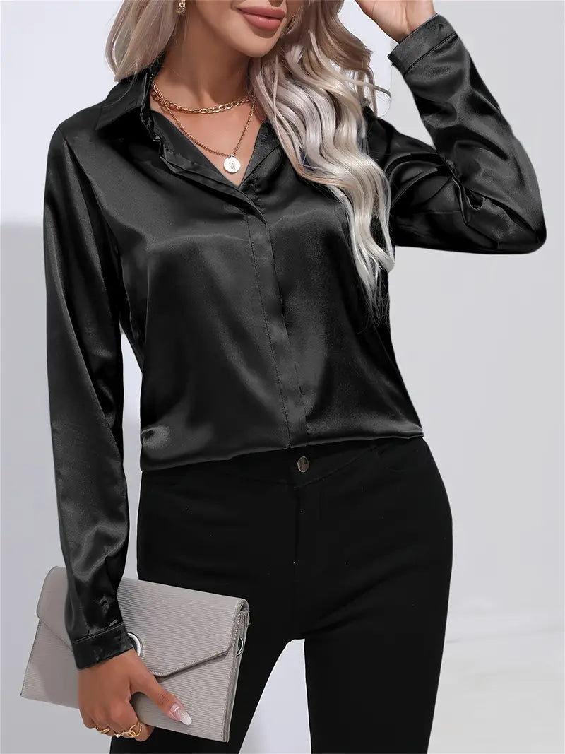 Variant image for Women's Casual Chic Cotton Shirt with Relaxed Fit-17