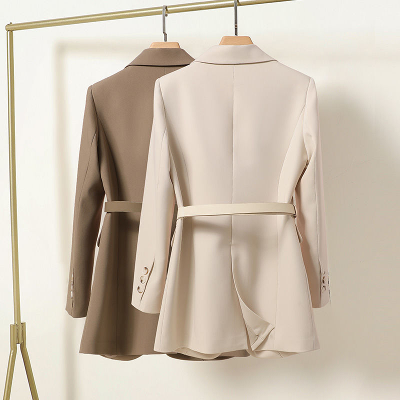 Women's Stylish Solid-color blazer with belt and pockets for women | Perfect for Casual Days