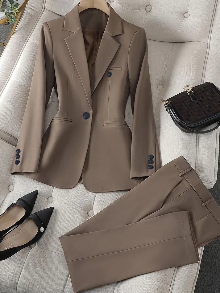 Women's Notched Lapel Blazer Set