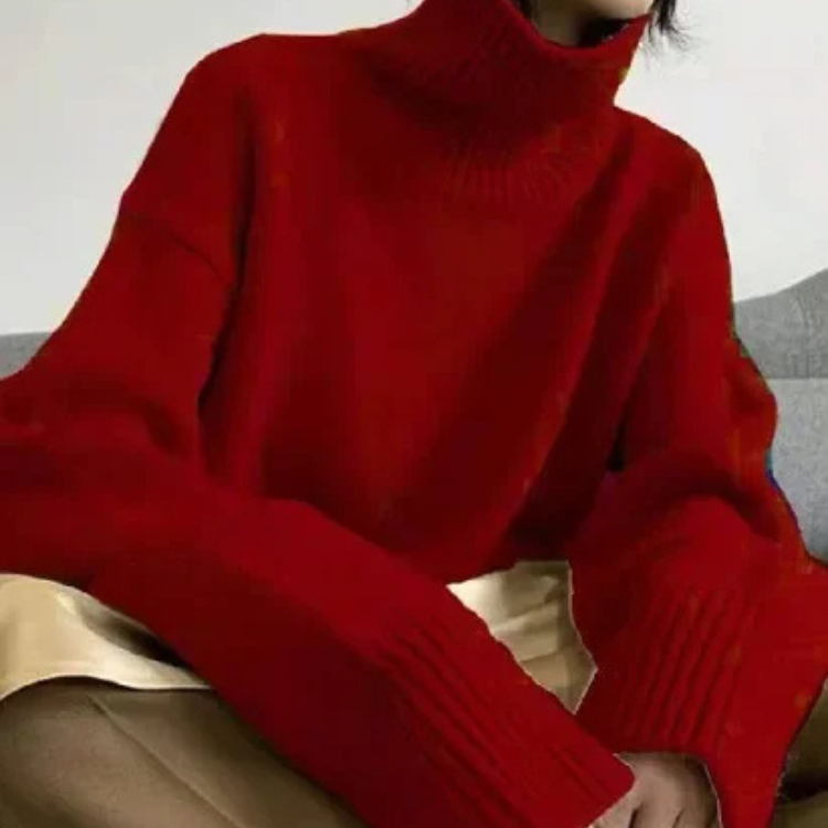 Women's Chunky Knitted Turtleneck Sweater | Ideal for Autumn/Winter