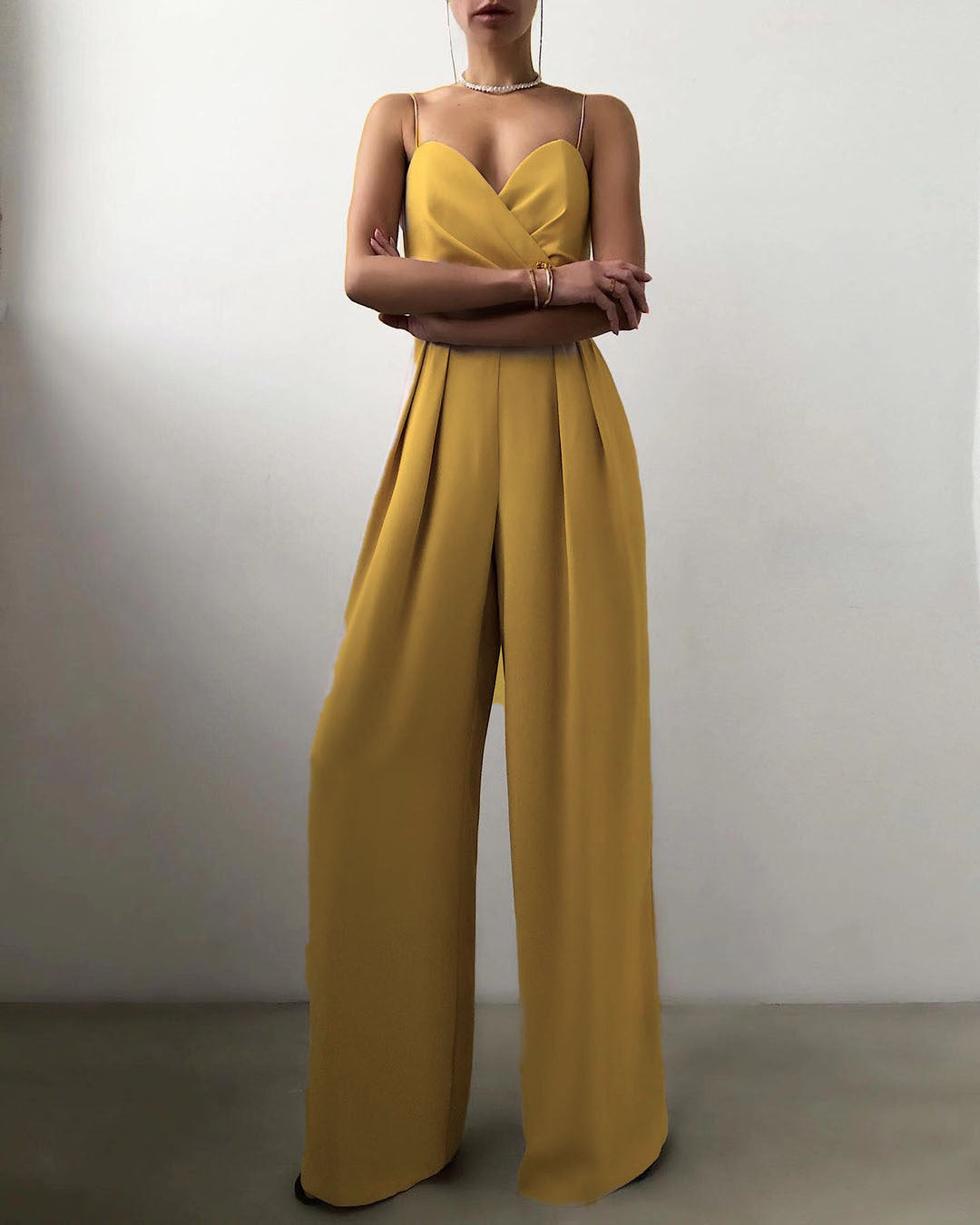 Women's Elegant Spaghetti Strap Wide Leg Jumpsuit | Ideal for Summer