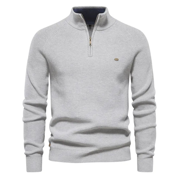 Men's Stylish Knitted Cashmere Quarter Zip Jumper | Ideal for Winter