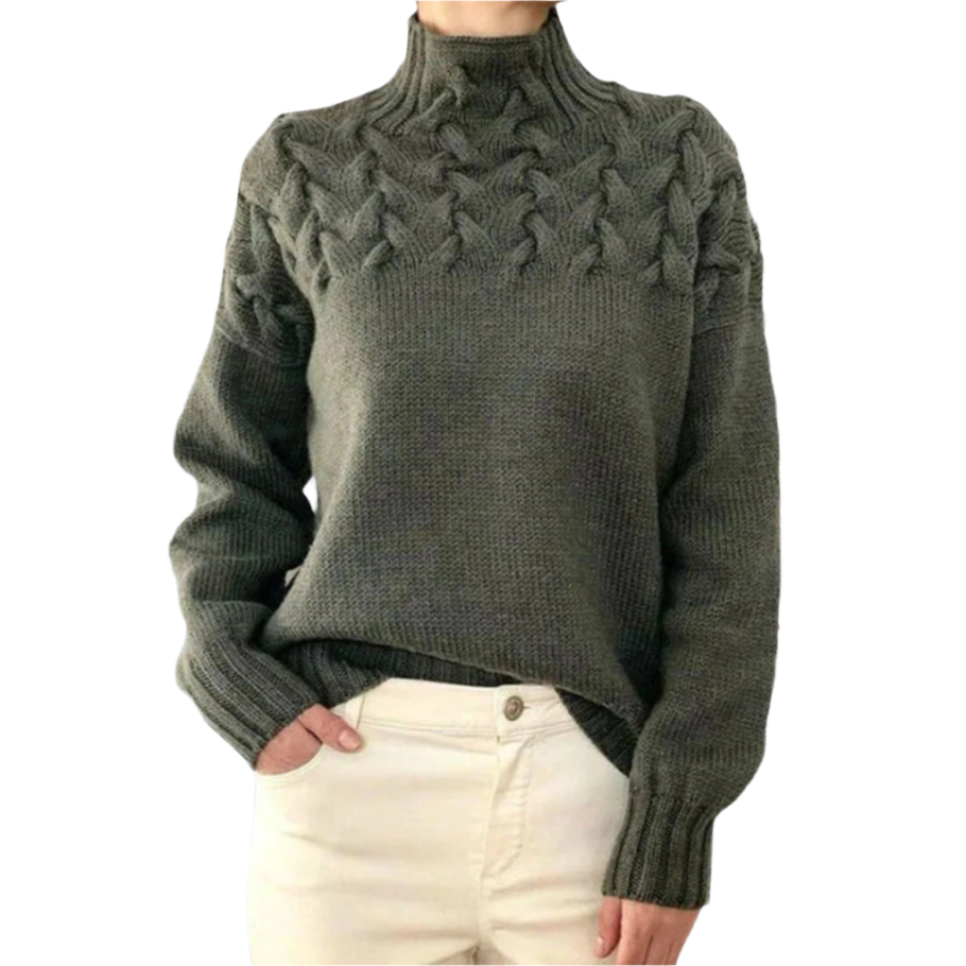 Stylish Cotton Turtleneck Knitted Sweater for Women | Perfect for Casual Days