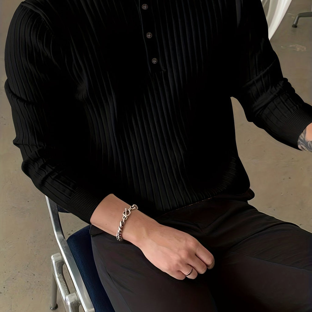Men's Comfortable Buttoned Knit Jumper | Ideal for Winter