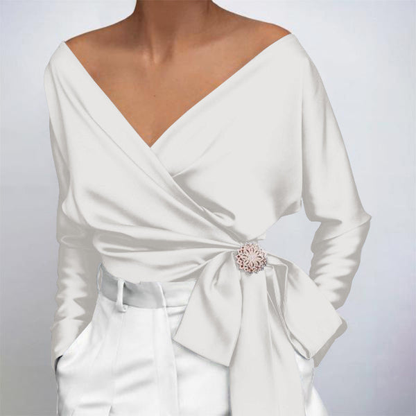 Women's Elegant Silk Blouse with Airy Design for Summer Wear