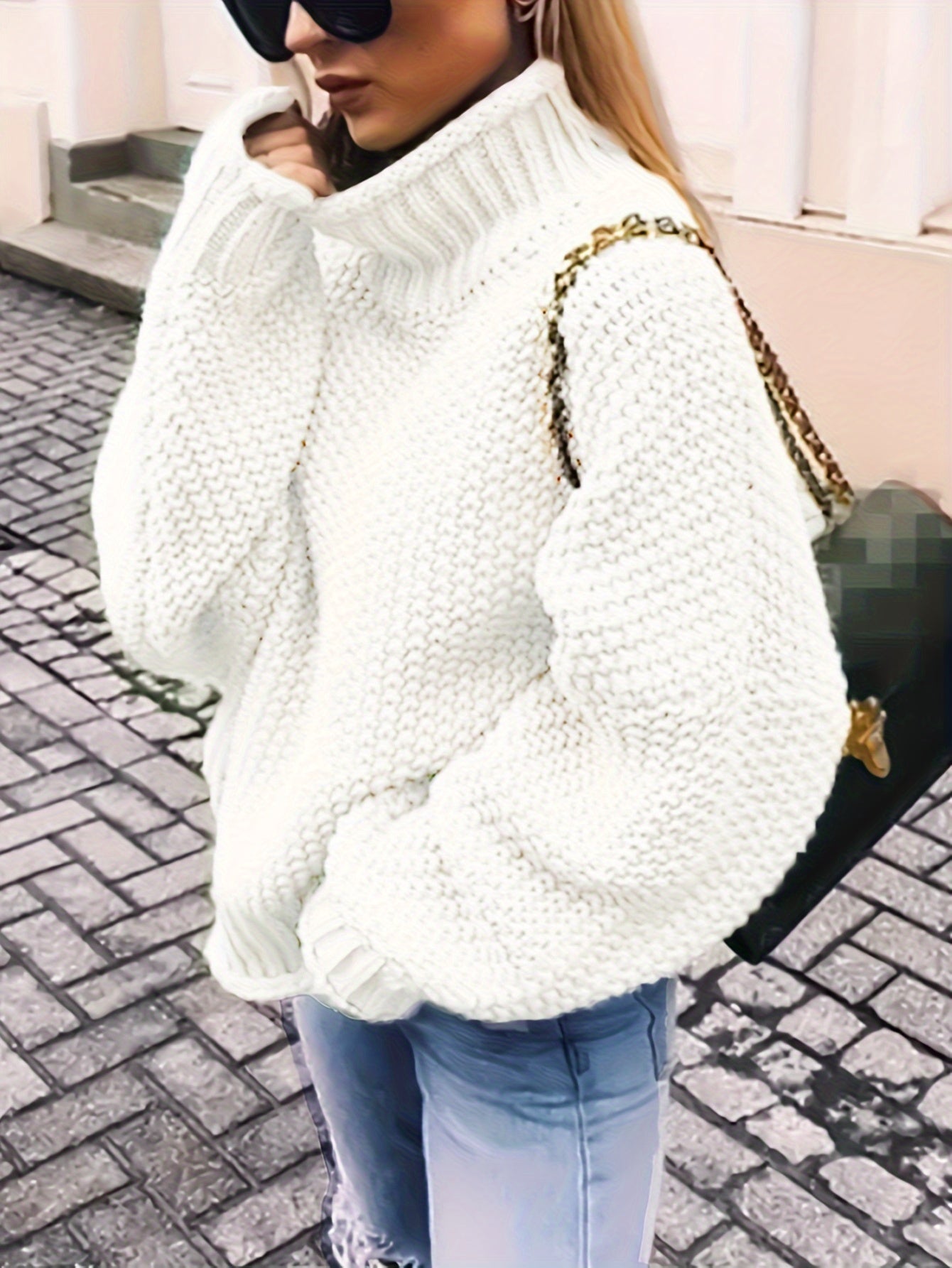 Women's Knitted Casual Turtleneck Jumper with Long Sleeves | Ideal for Winter