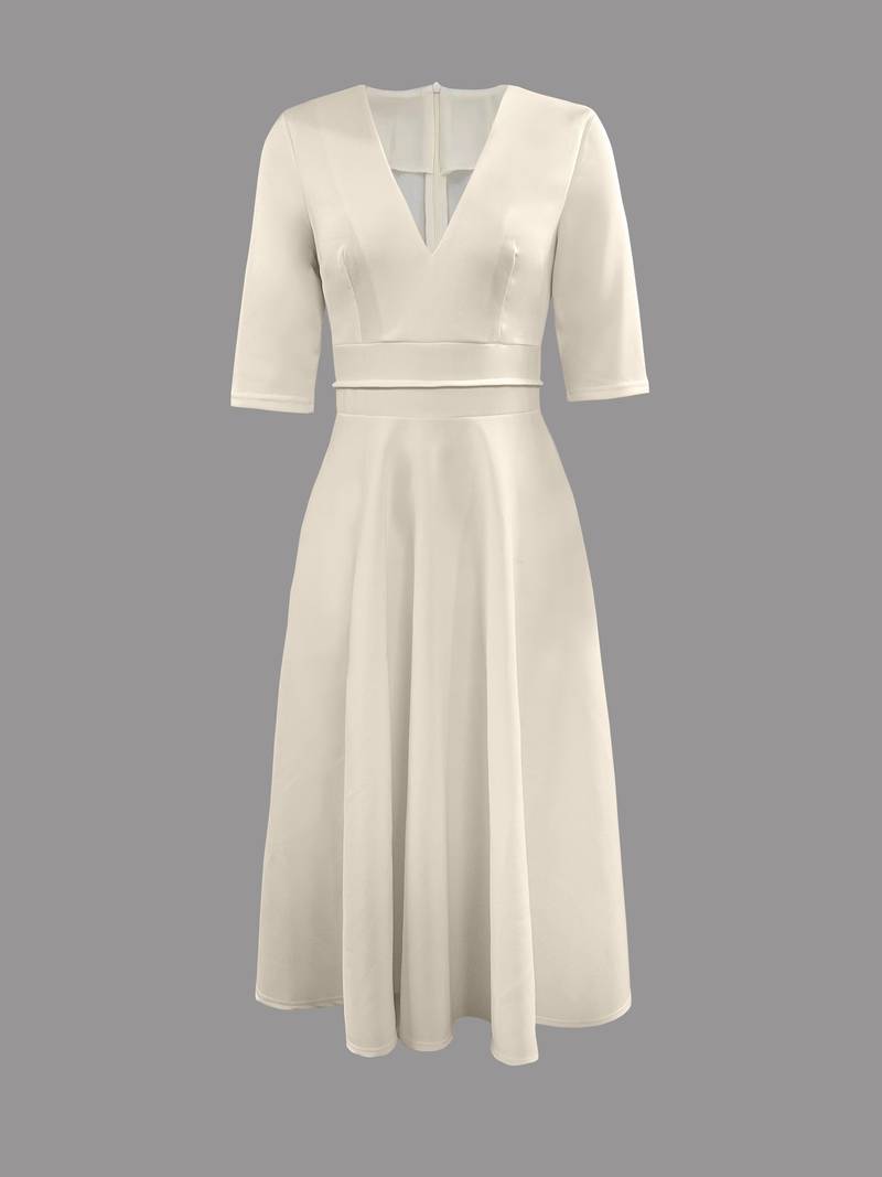 Women's Elegant Lightweight Midi Dress with Flowing Silhouette