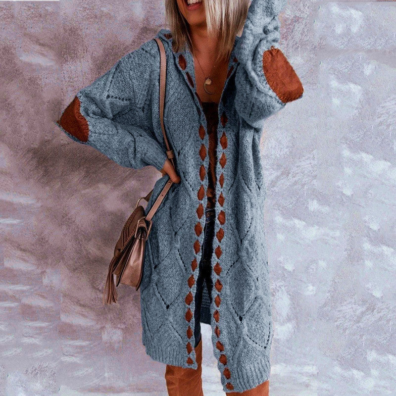 Women's Vintage-Inspired Long Open Front Cashmere Knit Cardigan | Ideal for Winter