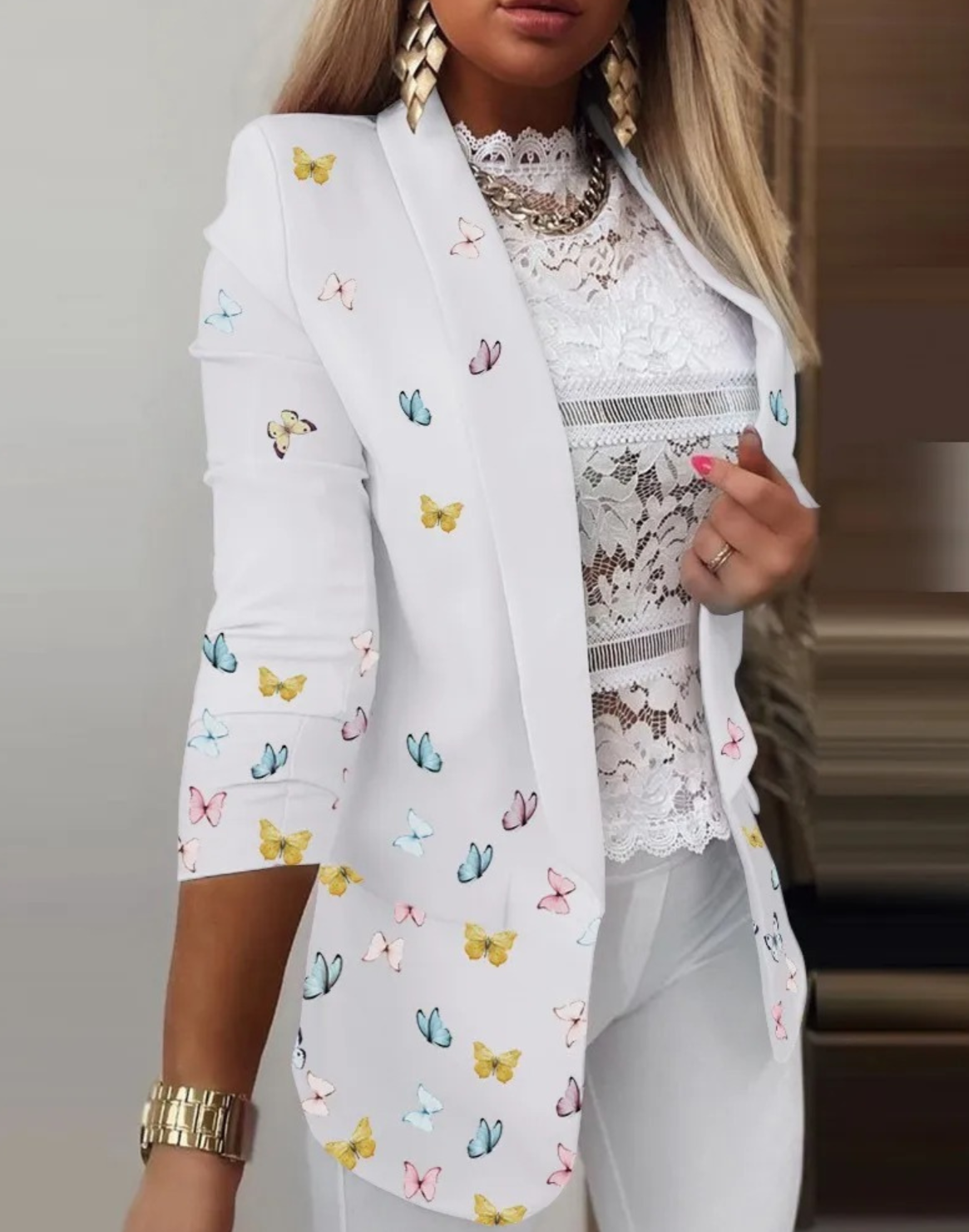 Women's Unique print multicolor blazer with pockets | Perfect for Casual days