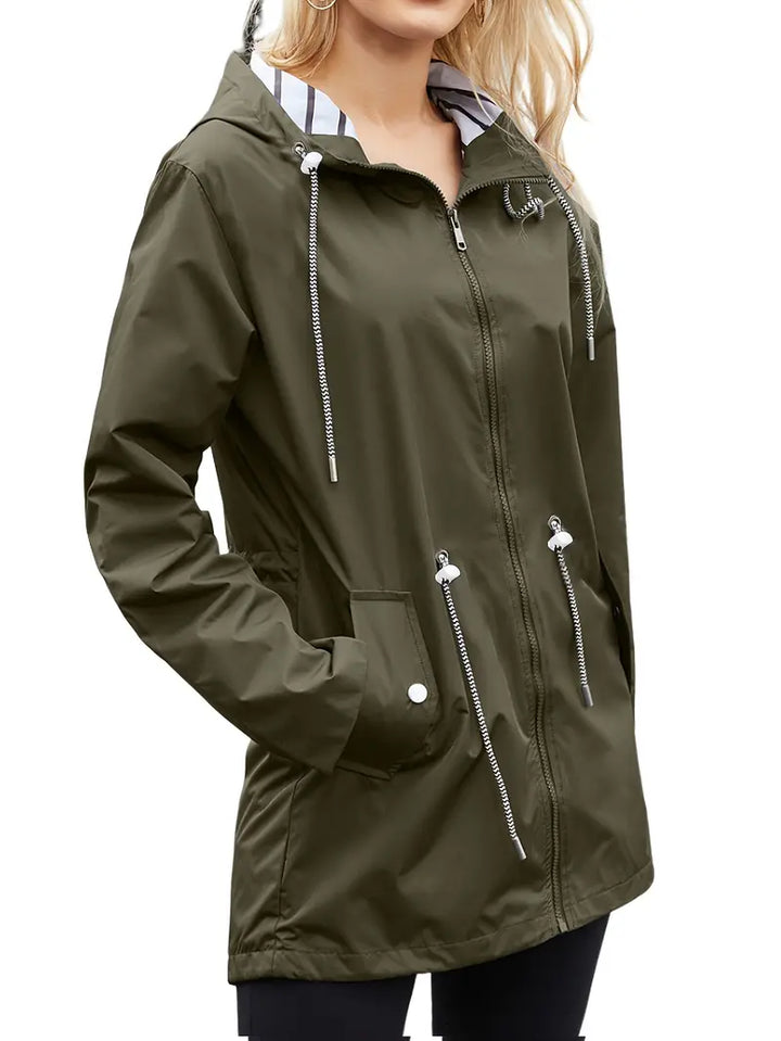 Stylish Waterproof Raincoat With Hood And Pockets For Ladies | Perfect for Outdoor Activities