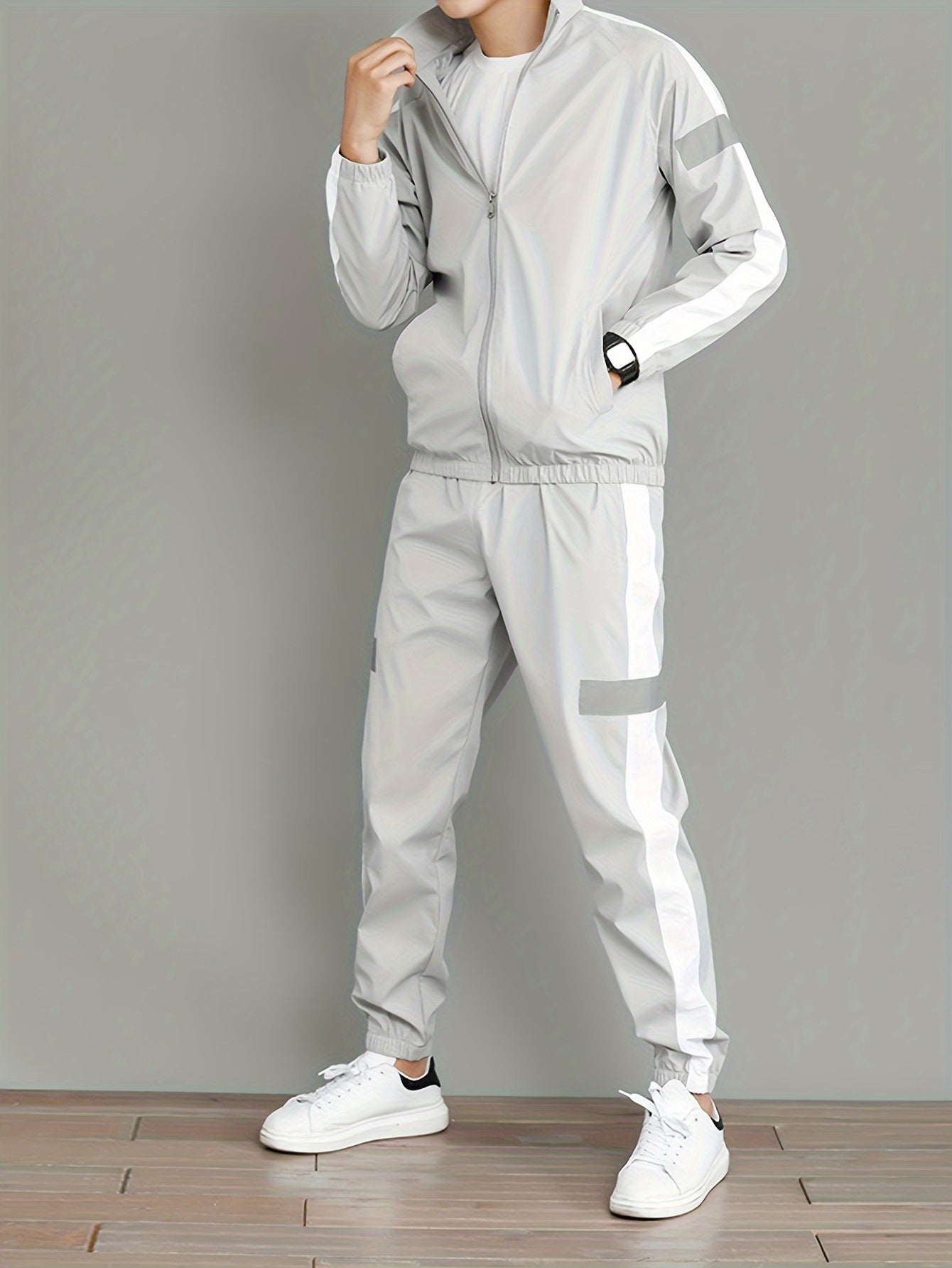 Men's Casual Athletic Full Zip Jacket & Joggers Tracksuit Set with Pockets | Perfect for All Seasons