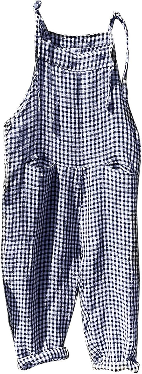 Women's Sleeveless Striped Baggy Jumpsuit