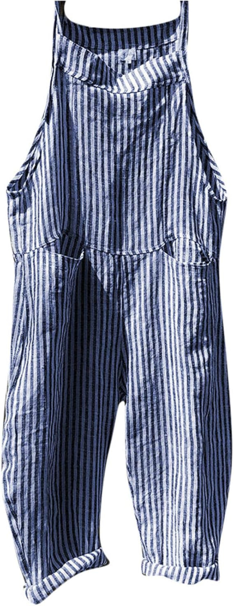 Women's Sleeveless Striped Baggy Jumpsuit