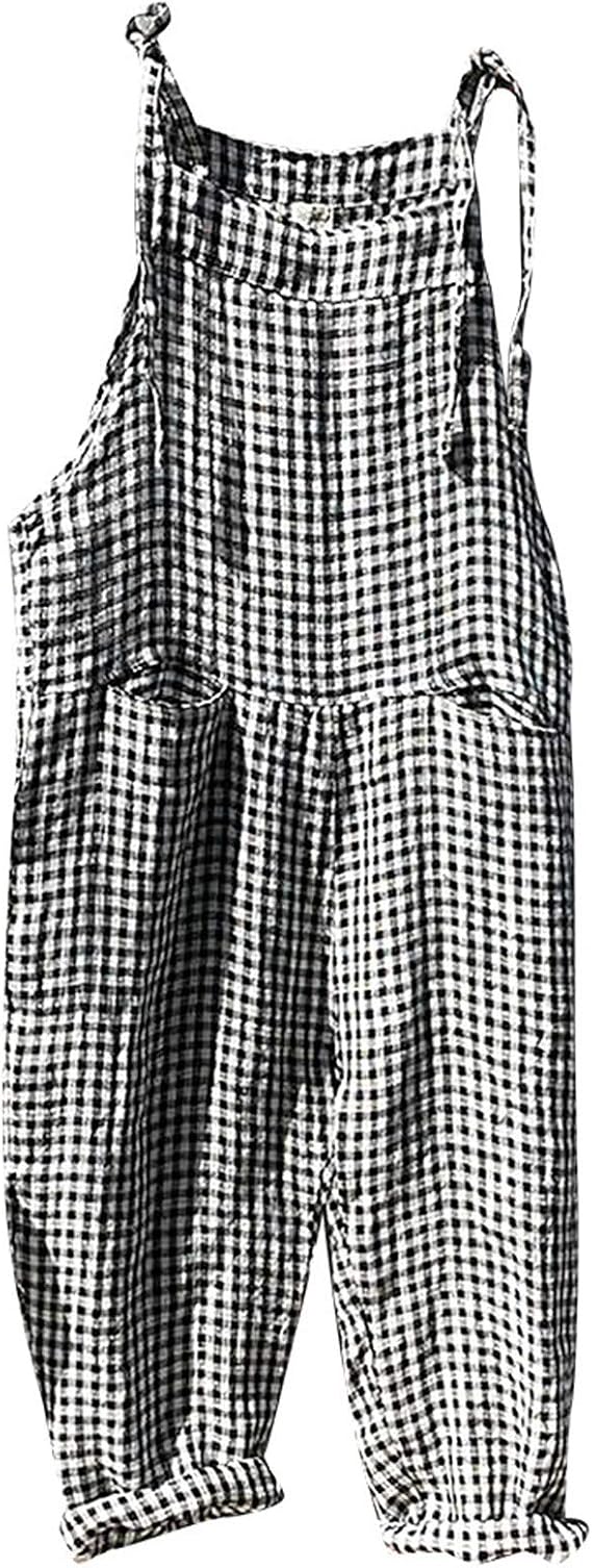 Women's Sleeveless Striped Baggy Jumpsuit