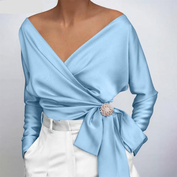 Women's Elegant Silk Blouse with Airy Design for Summer Wear
