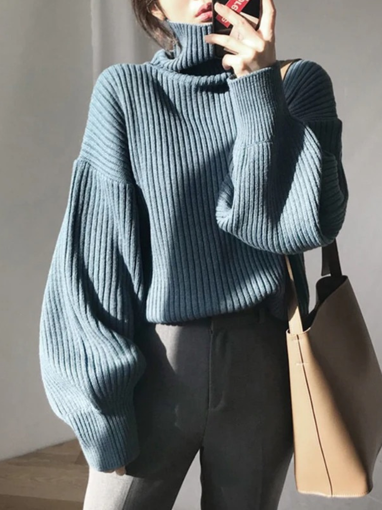 Oversize Thick Lined Turtleneck Jumper for Women | Ideal for Winter