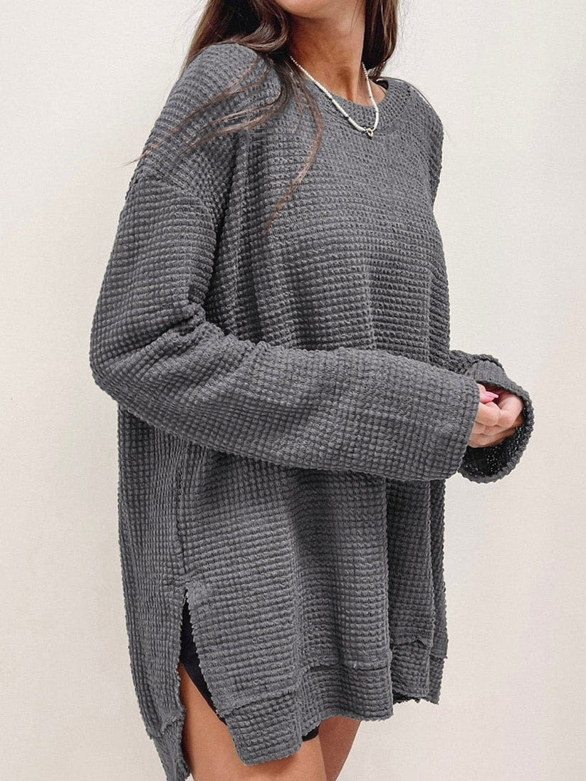 Women's Loose Cashmere Turtleneck Jumper with Stylish Slits | Ideal for Winter