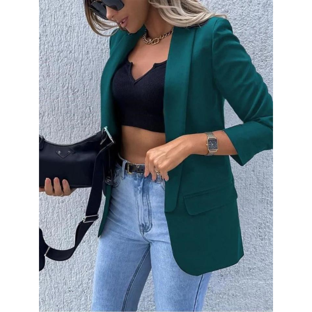 Women's Trendy Fitted Blazer with Buttons and Pockets | Perfect for Casual Days