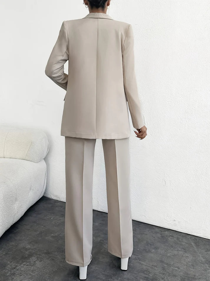 Stylish Solid Color Fashion Blazer Set for Women | Ideal for Everyday Wear