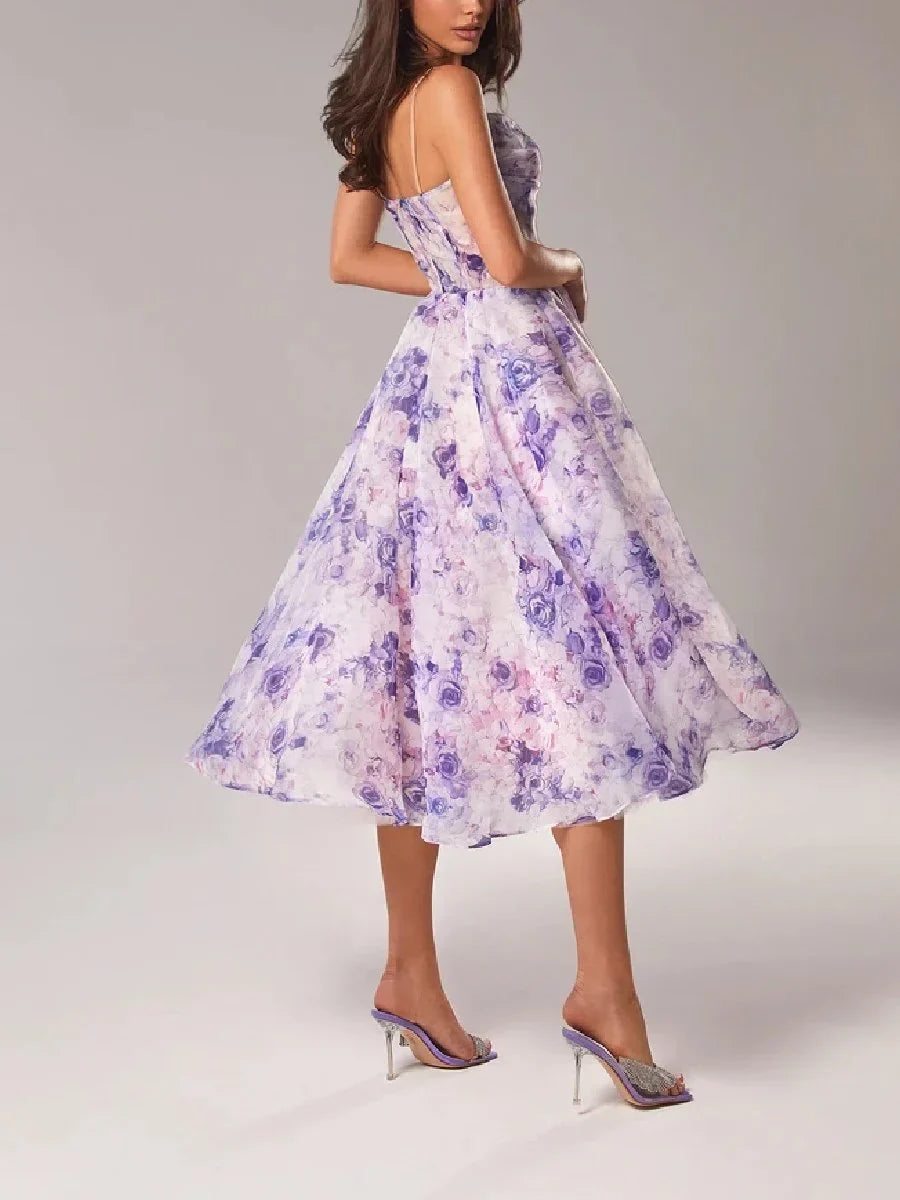 Women's Elegant Printed Maxi Dress with Flattering Fit