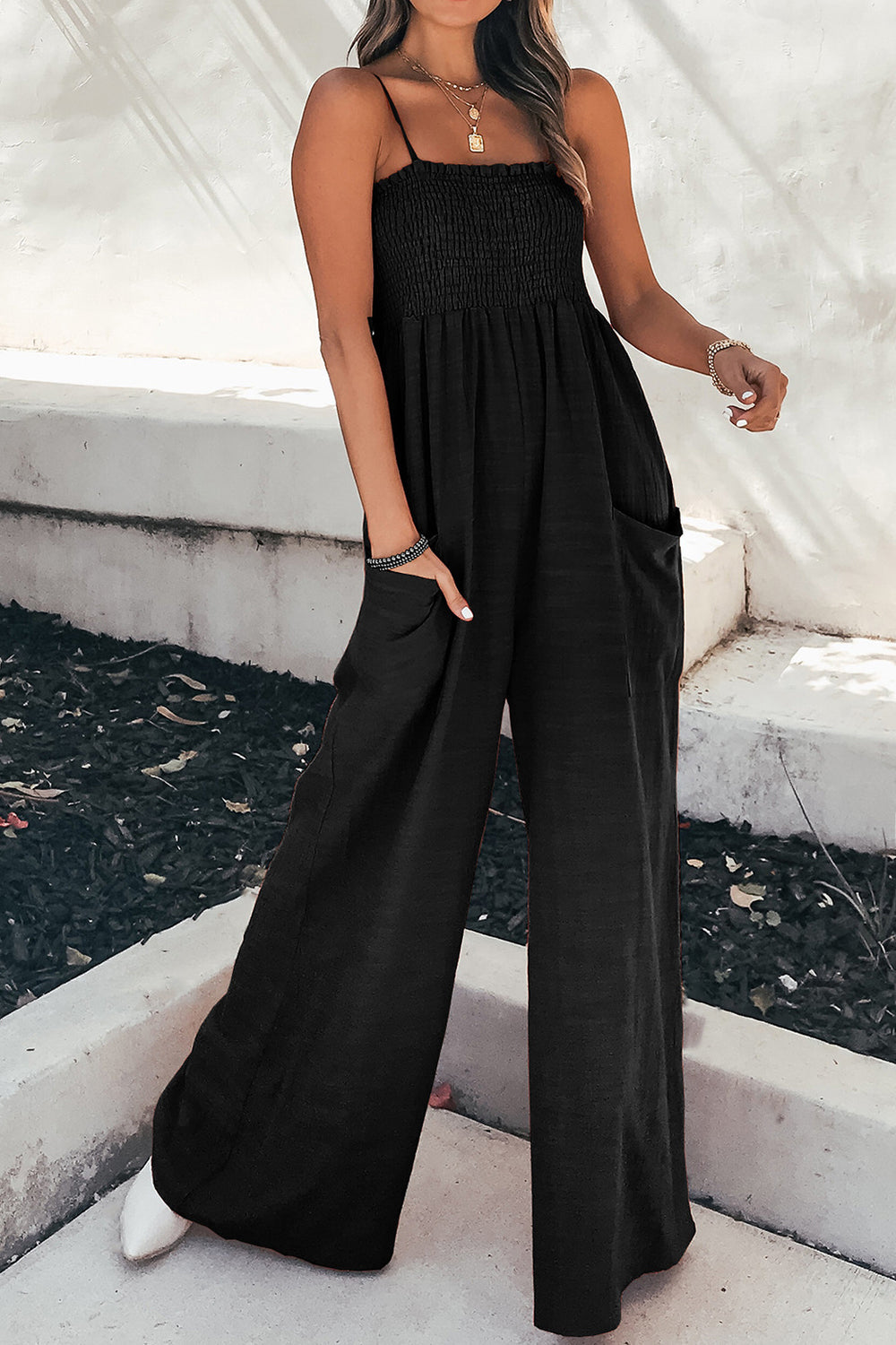 Women's Casual Sleeveless Summer Jumpsuit with Pockets | Ideal for Summer