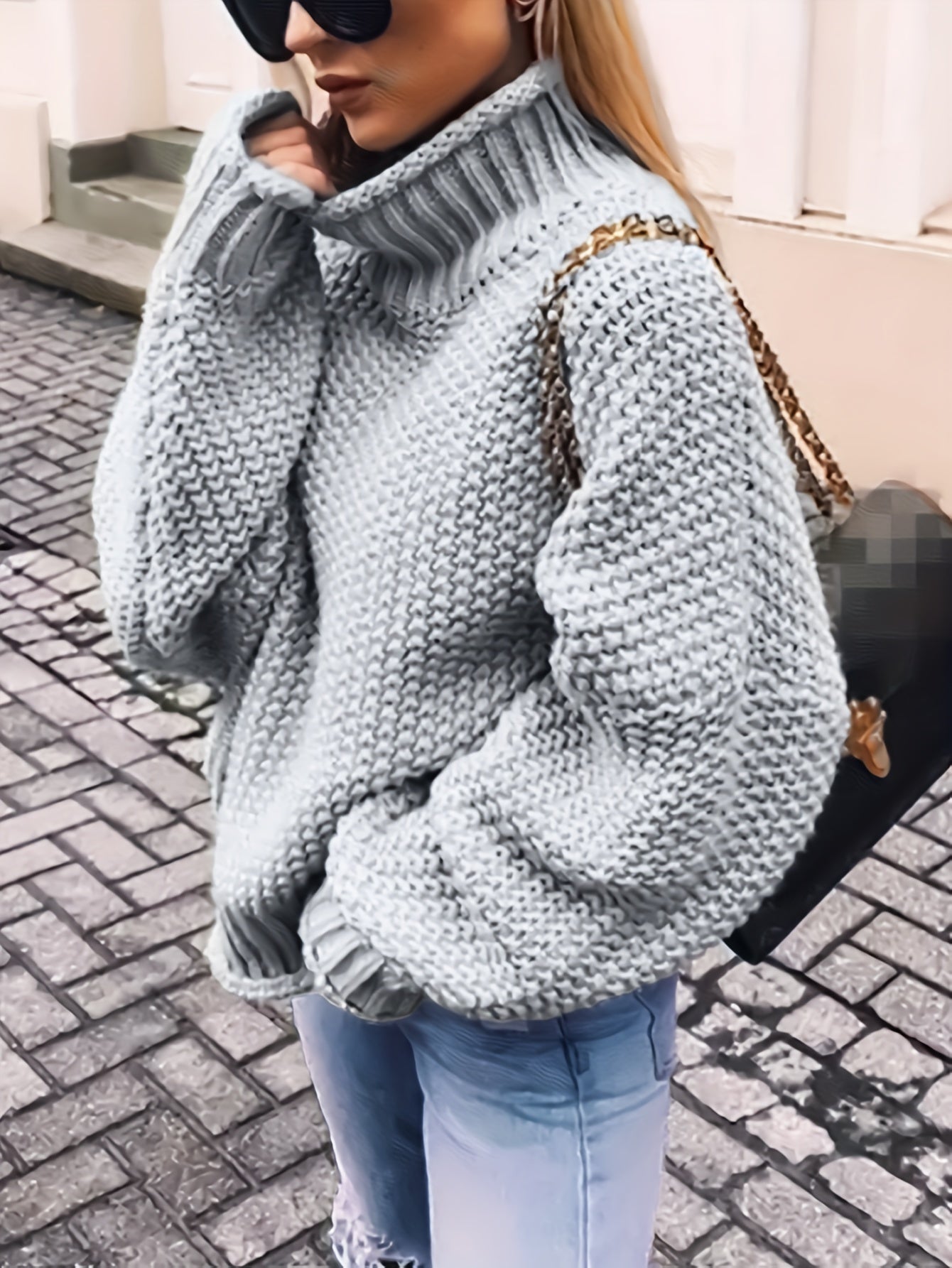 Women's Knitted Casual Turtleneck Jumper with Long Sleeves | Ideal for Winter