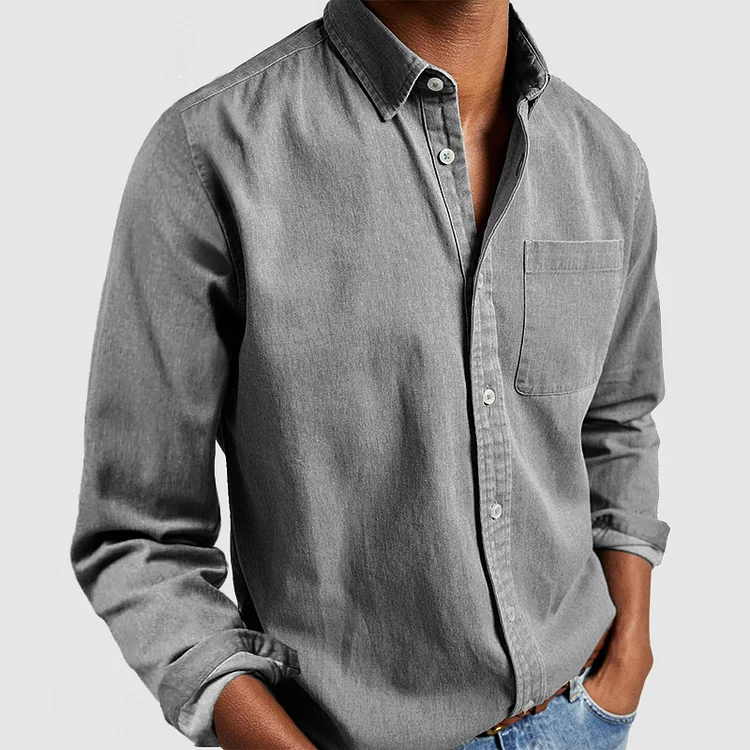 Men's Casual Comfortable Shirt with Notched Collar