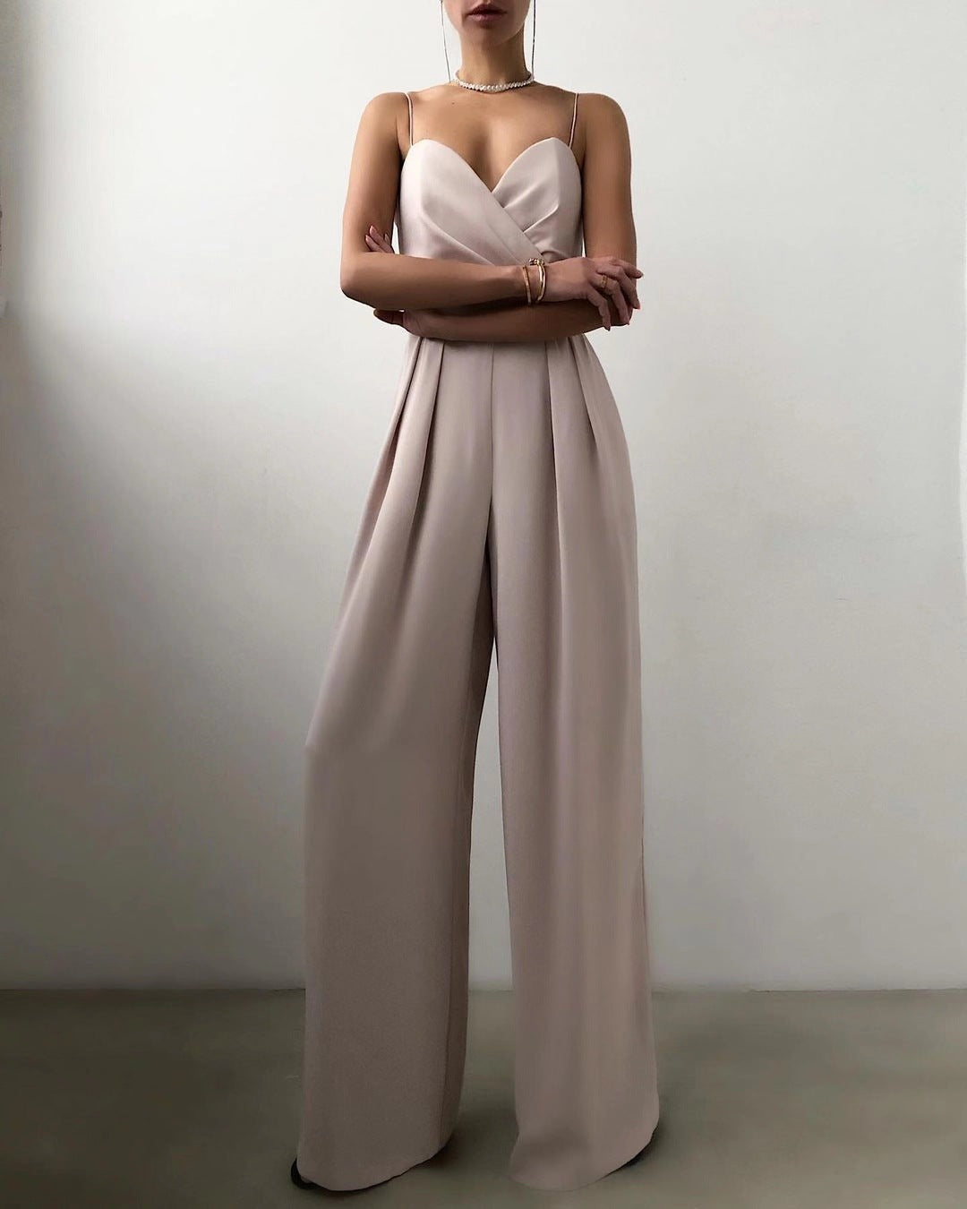 Women's Elegant Spaghetti Strap Wide Leg Jumpsuit | Ideal for Summer