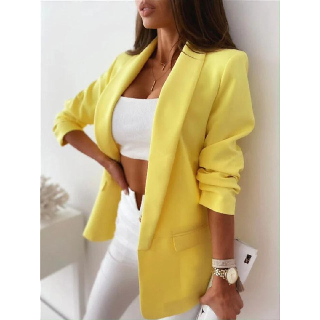 Women's Trendy Fitted Blazer with Buttons and Pockets | Perfect for Casual Days