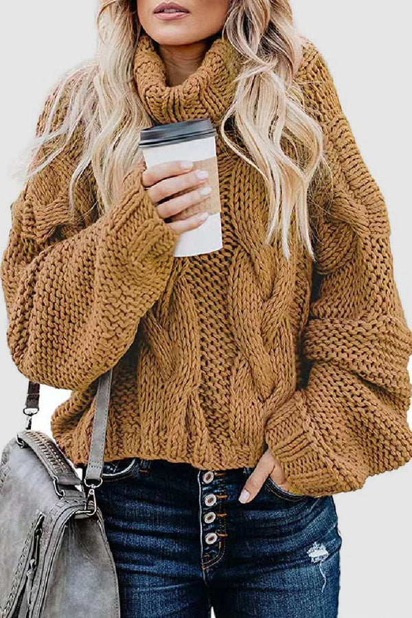 Women's Elegant Knitted Cashmere Turtleneck Jumper in Solid Colour | Ideal for Winter